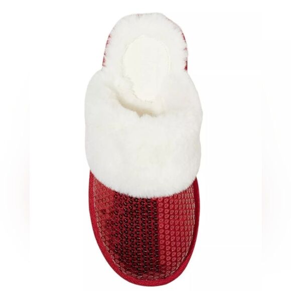 Auden Womens Rae Sequin Scuff Slippers Red S 5/6 - Picture 5 of 7